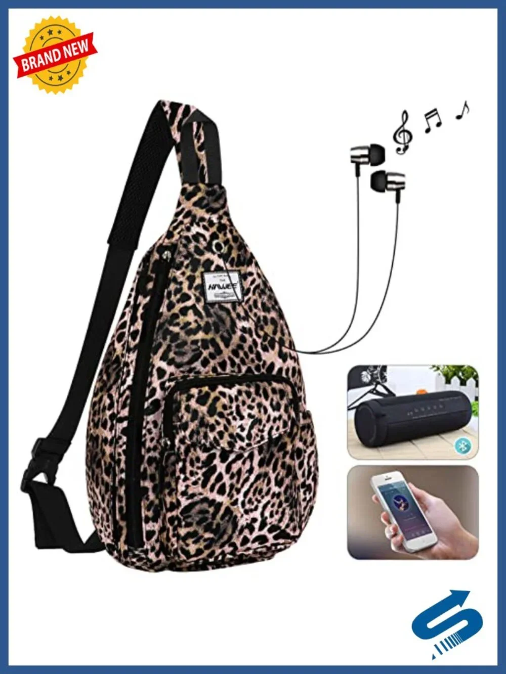 Water Resistant Sling Backpack Crossbody Anti-Theft Adjustable Strap Travel